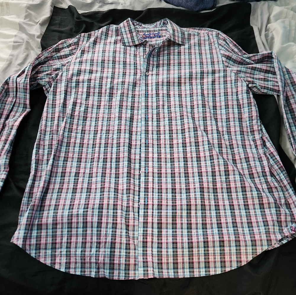 Robert Graham Men's Multicolor Plaid Shirt 3XLT